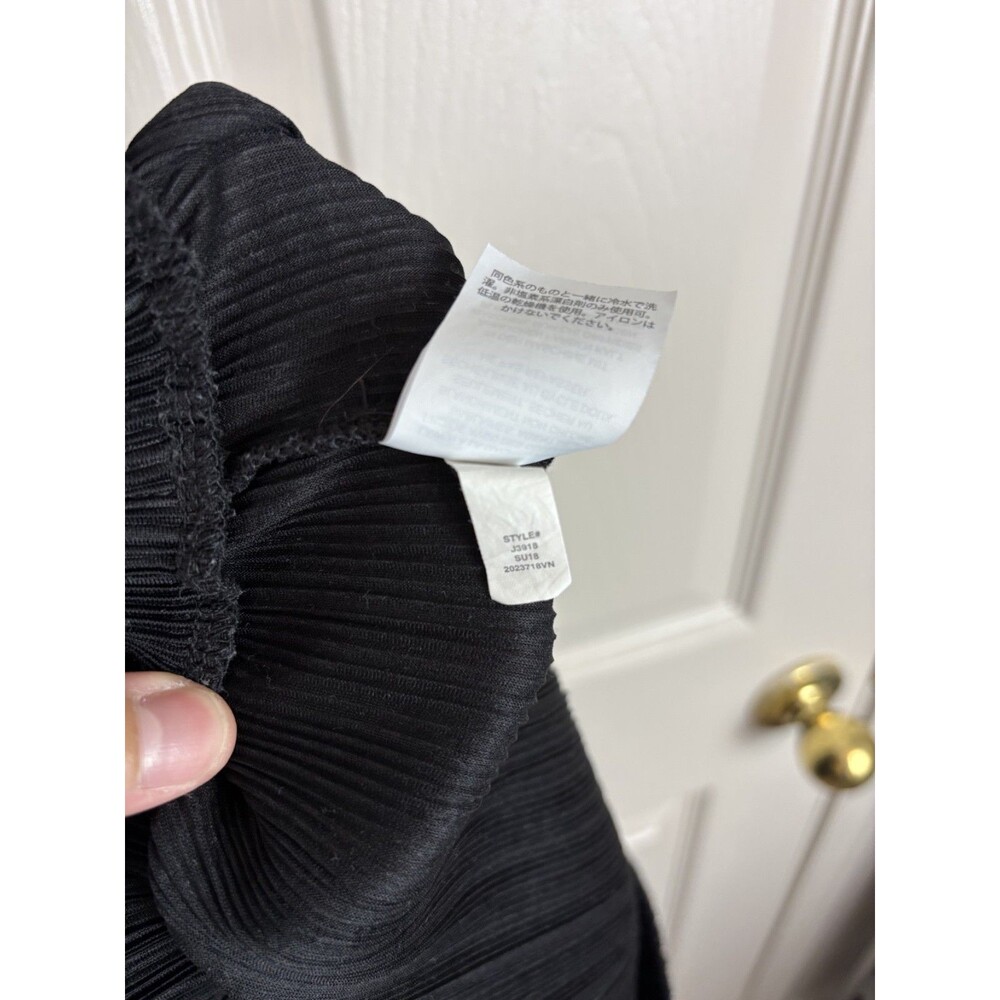 Madewell Pleated Black Wide Leg Pants Pull On Size Medium Flowy Ribbed 197 - Picture 4 of 6
